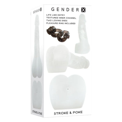 Gender X STROKE & POKE Transparent Super-Stretchy Stroker Model 2000 - Unisex Pleasure Toy for Sensational Intimate Play - Clear