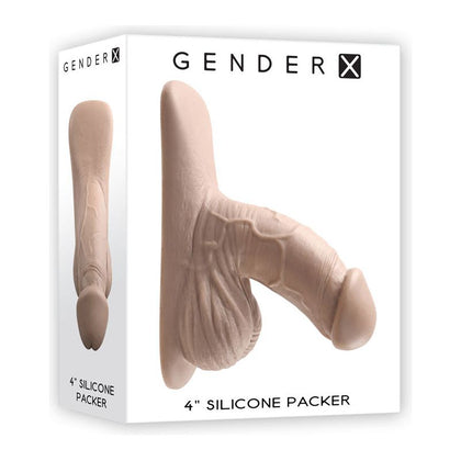 Gender X 4'' SILICONE PACKER LIGHT - Realistic Textured Penis and Balls for Enhanced Pleasure - Waterproof - Phthalate and Latex Free - Black