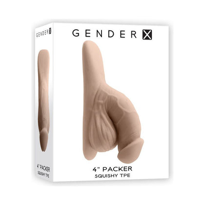 Gender X 4'' PACKER - Realistic Textured TPE Rubber Penis Prosthetic - Model X123 - Unisex - Pleasure Enhancer - Light