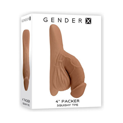 Gender X 4'' PACKER - Medium Realistic Textured TPE Penis and Balls for Close-Fitting Underwear - Model GX-400M - Male - Pleasure Enhancer - Flesh - Adult Naughty Store