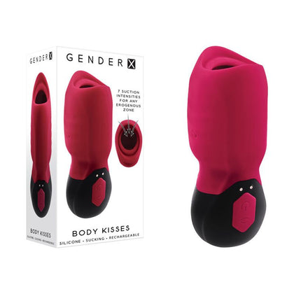 Gender X Body Kisses Suction Vibrating Massager - Model X7 - For All Genders - Erogenous Pleasure - Creamy Silicone - Deep Teal