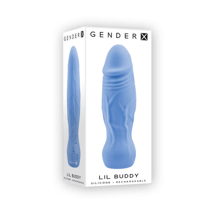 Gender X LIL BUDDY Model 2022 USB Rechargeable Mini Vibrator for Intimate Satisfaction - Light Blue - Ultimate Pleasure for Him - 10.1 cm