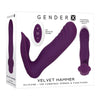 Introducing the Gender X VELVET HAMMER Dual-Stimulation Purple Wearable Vibrator (Model Number: XH-2000) for Unparalleled Pleasure - Adult Naughty Store