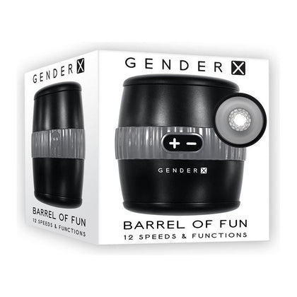 Introducing the Gender X Barrel of Fun Dual-Ended Vibrating Stroker - Model XG-5000 - Unisex - Full-Body Pleasure - Blue