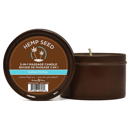 Introducing the Sensa Pleasure Hemp Seed 3-In-1 Massage Candle - Model SP-500X. For All Genders. Indulge in Sensual Bliss with this Luxurious Massage Candle in a Captivating Deep Amber Hue. - Adult Naughty Store