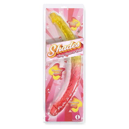 Shades 17'' Jelly TPR Double Dong - The Mesmerizing Pink to Gold Gradient Pleasure Wand