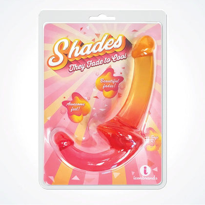 Shades Sensual Elegance 9.5'' Strapless Double Dong - Model SD-950 - For All Genders - Dual Pleasure - Orange to Gold Gradient
