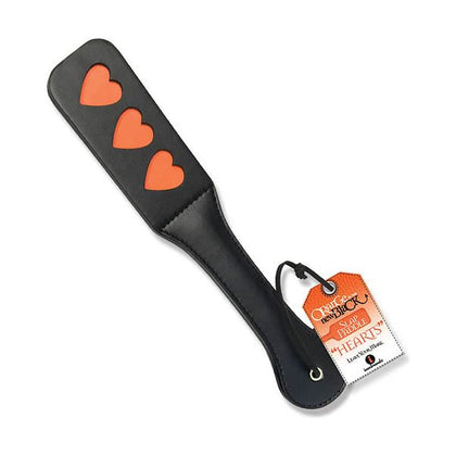 9's Orange Is The New Black Slap Paddle Hearts - BDSM Spanking Toy, Model 2021, Unisex, Pleasure for Impact Play, Vibrant Orange