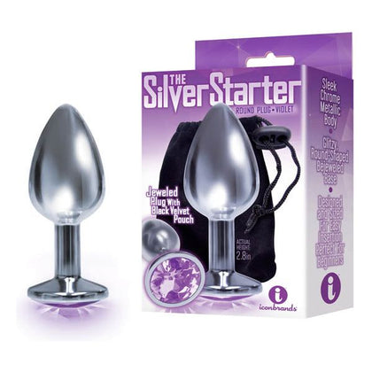 Introducing the Seductive Silver Starter: The Sensational Jeweled Anal Plug - Model SS-001 (Unisex, Pleasure for Backdoor Bliss)