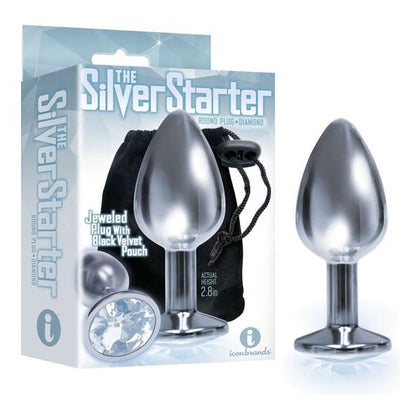 Seductive Pleasures: Silver Starter Jeweled Butt Plug - Model 001 - Unisex - Sensual Anal Delight - Chrome Metallic
