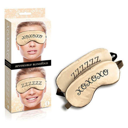 9's Reversible XOXO/ZZZ Satin Blindfold - Dual Pleasure Eye Mask for Intimate Encounters