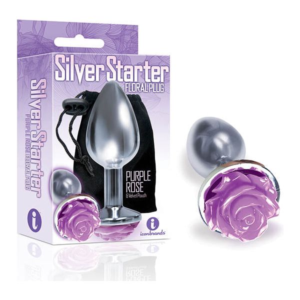 Iconic Silver Rose Petite Anal Plug - Model XR-69 - For Her Sensual Backdoor Delight - Shimmering Silver