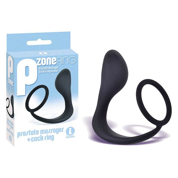Introducing the Sensual Pleasure Zone: The 9's P-Zone Cock Ring - The Ultimate Prostate Massager and Cock Ring Combo!