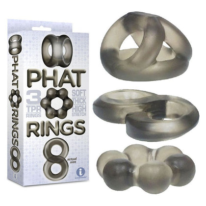 9's Phat Rings - Premium TPR Stretchy Cock Rings for Enhanced Pleasure - Model XR-2021 - Male - Intensify Sensations and Last Longer - Black