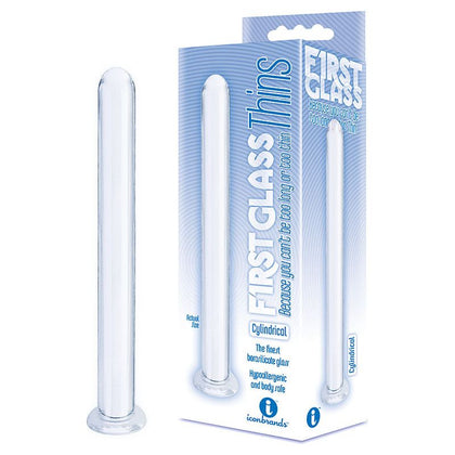 The 9's First Glass Thins, Clyndrical Glass Massager, Model 7X, Unisex, Internal and External Stimulation, Clear