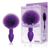 The 9's Cottontails Ribbed Purple Faux Fur Beginner's Anal Plug - Model CT-001, Unisex, Sensational Pleasure in a Sultry Purple Hue - Adult Naughty Store