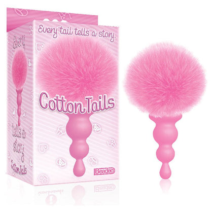 9's Cottontails Beaded Pink Faux Fur Beginner's Anal Plug for Sensual Backdoor Adventures