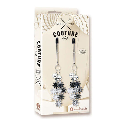 Icon Brands Couture Clip - Silver Falls: Elegant Nipple Clips for Sensual Stimulation - Adult Naughty Store