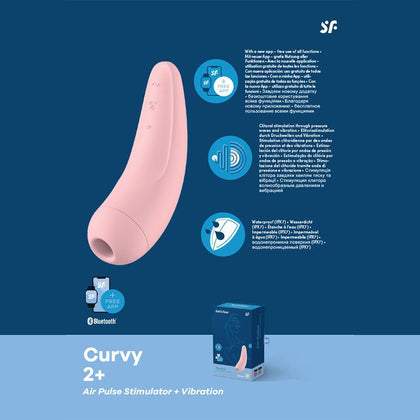 Introducing the Satisfyer Curvy 2+ Clitoral and G-Spot Pleasure Stimulator for Women - Deep Rose
