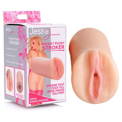 Jesse Jane All-American Ribbed Pocket Pussy Stroker - Model JJ-001 - Female Masturbation Toy for Intense Pleasure - Flesh