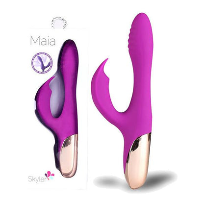 Introducing the Maia Skyler Bendable Rabbit Vibrator - Model RS-15: Ultimate Pleasure for Her in Luxurious Black