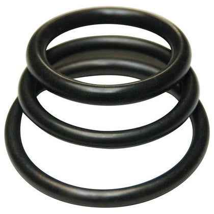 KinkLab Rubber Cock Rings - Versatile Pleasure Enhancers for All Genders, Set of 3, Black - Adult Naughty Store