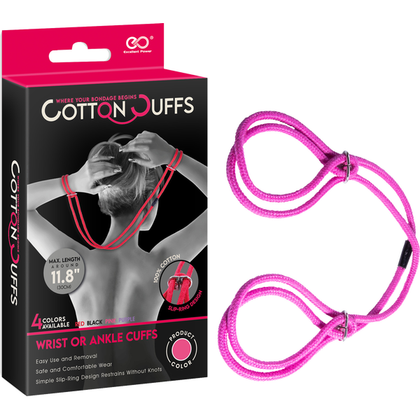 Cotton On Bondage Cuffs - Model X30 - Unisex - Pleasure Restraints - Pink