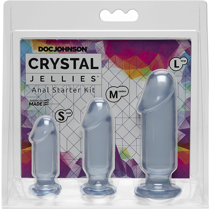 Crystal Jellies Anal Starter Kit - The Ultimate Gradual Anal Training Set for All Genders - Pleasure-Filled Exploration in 3 Sizes (Model AJK-2021) - Black