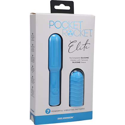 Doc Johnson Elite Rechargeable Pocket Rocket (Model RPE-100) - Sky Blue - Clitoral Pleasure Vibrator