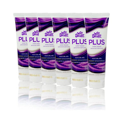 Wet Stuff Plus (6 X 100g Tube) - Premium Water-Based Lubricant for Enhanced Pleasure and Sensitivity - Model WSP-1006 - Unisex - Long-lasting - Clear - Adult Naughty Store