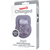 Charged BigO Rechargeable Vibrating Cock Ring - Model X1 - Male - Dual Stimulation - Clear