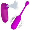 Introducing the SensaTec 2-in-1 Curupira Vibrating Egg and Sucking Clitoral Stimulator - Model V12, Purple - Adult Naughty Store