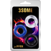 3Some Vibrating Cockring Set - Model X1 - Male - Pleasure Enhancer - Black