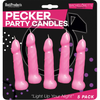 FunZone Bachelorette Party Pink Pecker Shaped Candles - Pack of 5 - Adult Naughty Store