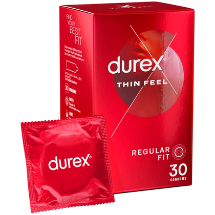 Durex Thin Feel Latex Condoms 30's - Enhance Sensation, Ultimate Comfort, and Reliable Protection