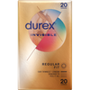 Durex Invisible Regular Fit 20's Ultra-Thin Latex Condoms for Maximum Sensitivity - Transparent, Natural Rubber Latex Condoms with Silicone Lubricant