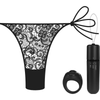 Introducing the SensaPleasure Vibrating Panty Set with Remote Ring 4T High Pitch Treble - The Ultimate Pleasure Experience for Couples (Black)