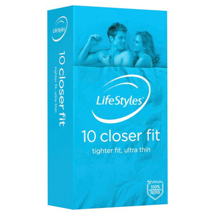 LifeStyles Closer Fit 10 Pack - Premium Ultra-Thin Condoms for a Perfect Fit, Model CF10, Designed for Men, Enhances Pleasure, Clear