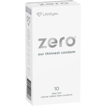 LifeStyles Zero 10's Ultra-Thin Lubricated Condoms - Reservoir-End, Smooth Surface, Natural Color, 52mm Width, 100% Electronically Tested