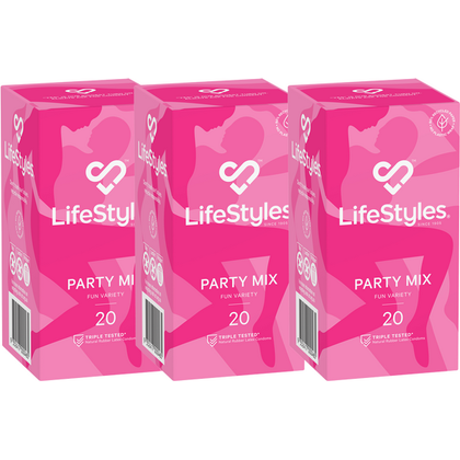 Enhance your intimate experiences with LifeStyles® Party Mix Condoms | Model X53 Flared Fit Assorted Condoms for Men and Women | Smooth Textured Pleasure | Natural Hue 🌟