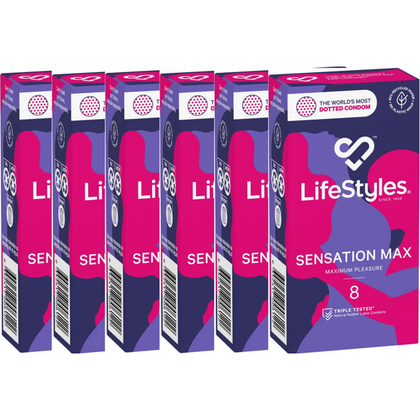 LifeStyles® Sensation Max Condoms for Men - Model L601 - Dotted Texture - Natural - Safe and Sensational Protection