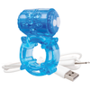 Charged BigO Blue Rechargeable Vibrating Cock Ring for Mutual Pleasure - Adult Naughty Store