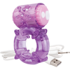 Introducing the Charged™ BigO® Rechargeable Vibrating Cock Ring - Model B-1000: Ultimate Pleasure for Couples in Luxurious Purple - Adult Naughty Store