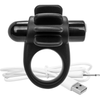 Charged Skooch™ Rechargeable Vibrating Cock Ring - Model RS-10 - For Men - Intense Pleasure - Black - Adult Naughty Store