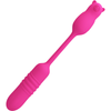 Pretty Love Nobikuma Rechargeable Silicone Thrusting Bullet - Model 3 - Unisex - Dual Stimulator - Pink