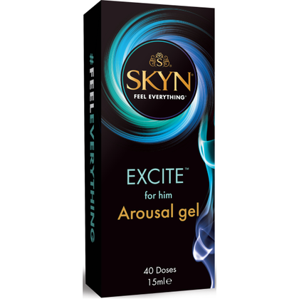 SKYN® Excite™ Arousal Gel - Intensify Pleasure for Him with Tingling & Warming Sensation, Model X1, Male Arousal Enhancer, Glans Massage, Clear - Adult Naughty Store