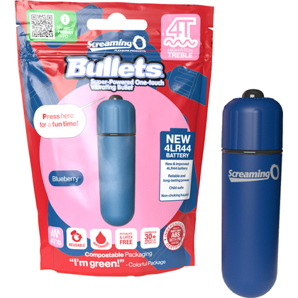 Bullets 4T High Pitch Treble - Powerful Blueberry Vibrating Bullet for Enhanced Pleasure