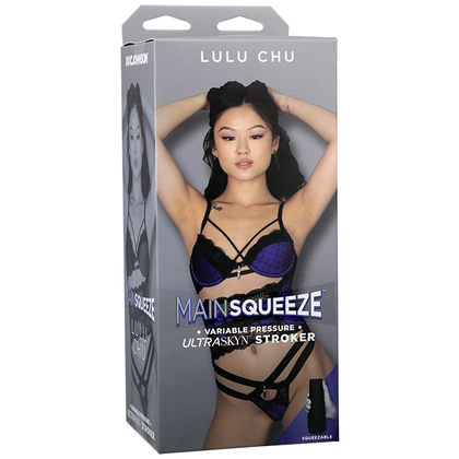 Introducing the Main Squeeze Lulu Chu ULTRASKYN Variable-Pressure Stroker - Model LS-2000X for Men - Realistic Masturbator for Lifelike Pleasure - Sensually Textured Interior - Discreet Storage - Phthalate-Free - Black