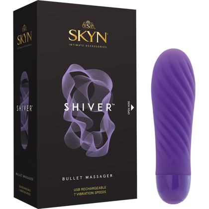 SKYN® Shiver Bullet Vibrator - Model SV-7: Powerful Rechargeable Waterproof Pleasure Toy for Intimate Stimulation - Black