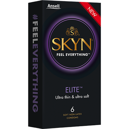 Skynfeel™ Elite 6's Ultra Thin and Ultra Soft Non-Latex Condoms for Enhanced Stimulation - Model: Elite 6 - Gender: Unisex - Area of Pleasure: Full Body - Natural Coloured